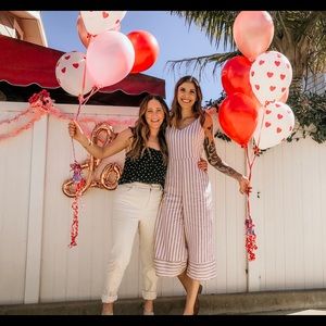 Pink and white Jumpsuit with ties